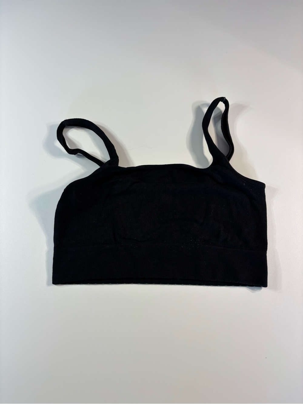 Anthropologie Ribbed Bralette Size L/XL Black